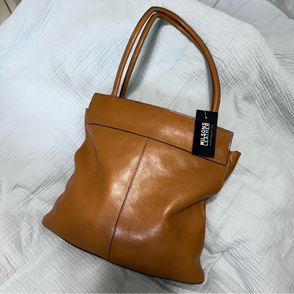 NWT- Y2K - Vintage - Wilsons Leather-Pelle Studio - Tan Leather Bag